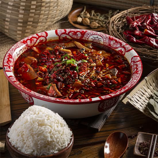 江湖毛血旺 Sichuan Boiled Duck Blood, Beef Aorta and Beef Tripe in Chili Sauce